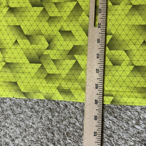 Asics Shirt Mens Large Neon Yellow Geometric Running Short Sleeve Mesh Athletic - Picture 8 of 8